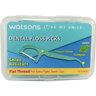 Watsons Floss Picks Round Thread Toothpick Mint 50pcs image