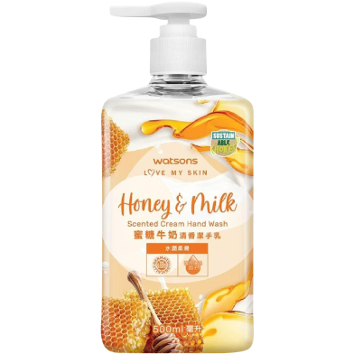 Watsons Honey And Milk Cream Hand Wash Pump 500 ML image