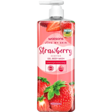 Watsons Love My Skin Strawberry Scented Gel Body Wash - 1000ml image