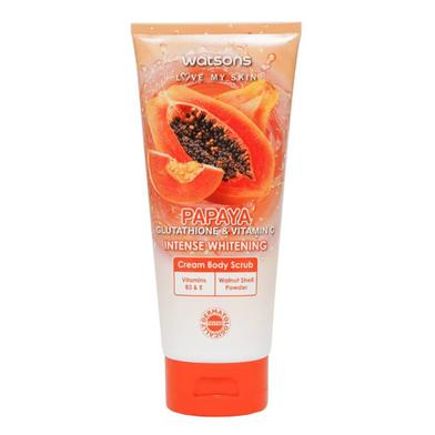 Watsons Papaya Intense Whitening Cream Body Scrub 200 gm image