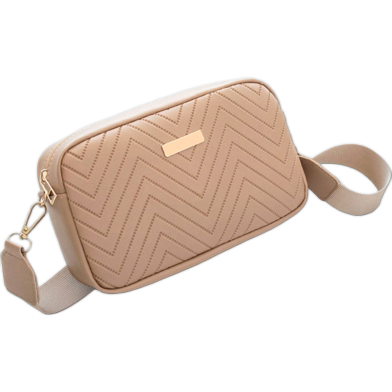 Wave Pattern Embroidered Camera Crossbody Bag Apricot image