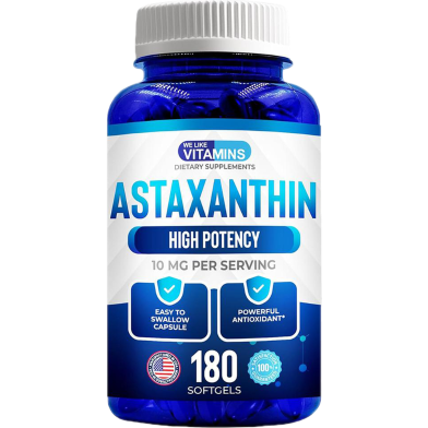 We Like Vitamins Astaxanthin 10mg (180 softgels, 6 months supply, USA made) -525527032 image