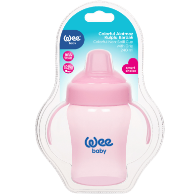 Wee Baby Colorful Non-Spill Cup with Grip- 240 ml image