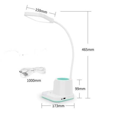 Weidasi WD-6077 Rechargeable LED White Desk Table Lamp Type C Charging Port image