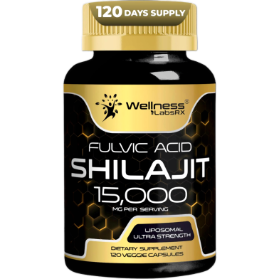Wellness Labs RX Liposomal Shilajit Plus Fulvic Acid 15000mg Ultra Strength – 120 Capsules image