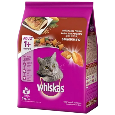 Whiskas Adult Cat Food Grilled Saba - 3Kg image