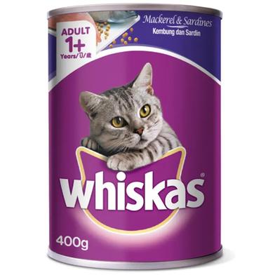 Whiskas Cat Food Mackerl and Sardines Flavor - 400gm image