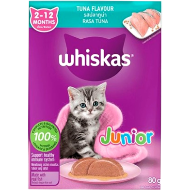 Whiskas Kitten Cat Pouch Food (1 year) – Tuna In Jelly 80g | Cat Wet Food image