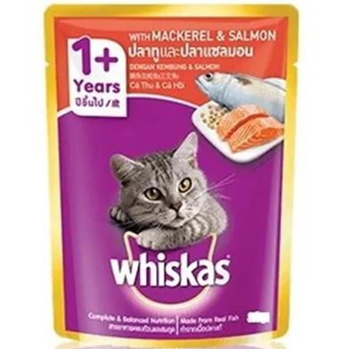 Whiskas Pouch Adult Cat Mackerel and Salmon - 80gm image