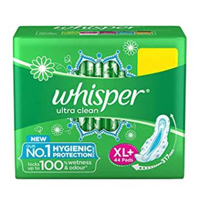 Whisper Ultra Clean Wings Sanitary Pads for Women- (XL Plus 44 Napkins) image