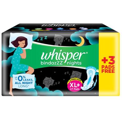 Whisper Ultra Night Heavy Flow Sanitary Pads for Women- XL Plus 30 Napkins image