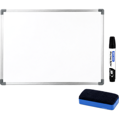 White Board 12x18 Inch Set Includes Marker And Duster image