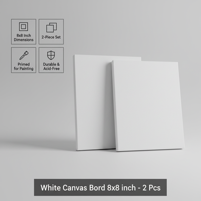 White Canvas Bord 8x8 inch - 2 Pcs Slide 2