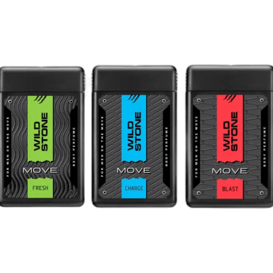 Wild Stone - Fresh, Charge, Blast Long Lasting Pocket Perfume for Men, Pack of 3 (18ml each) image