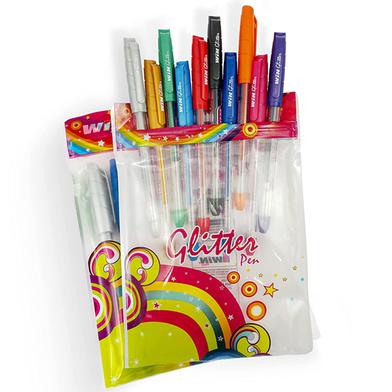 Win Delta Glitter Gel Pen Colour Ink - 10 Pcs image