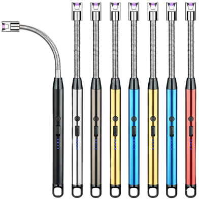 Windproof 360 Degree Free Rotation BBQ Lighter USB Rechargeable Electric Arc Lighter for Candle Kitchen image