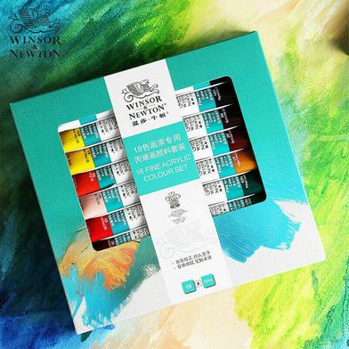 Winsor And Newton Fine Acrylic Set- 10ml Tubes (18 Colour ) image