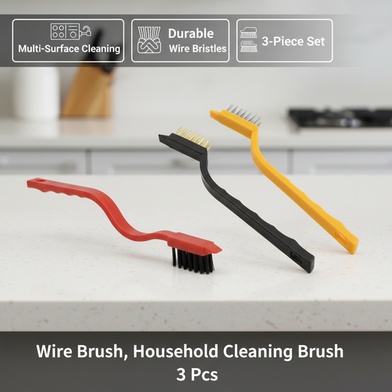 Wire Brush, Household Cleaning Brush for Stove Burner Tiles Tap - 3 Pcs Slide 2