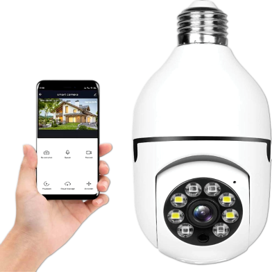 Wireless WiFi Light Bulb Security Camera – Night Vision Socket Camera image