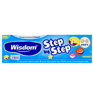 Wisdom Step By Step 0-3 years Cavity And Enamel Defense Fluoride Toothpaste - 75ml image