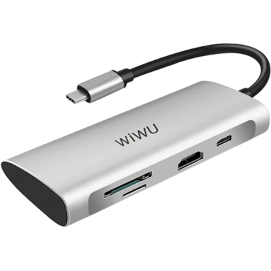 Wiwu Alpha 731HP 7 in 1 USB 3.0 Type C Hub- Gray image