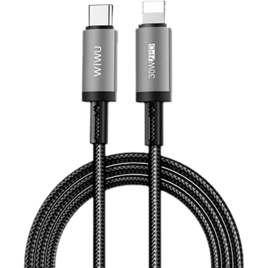 Wiwu Wi-C056 Aluminum Alloy Nylon Braided Titan Link Series Charging Cable With 30W USB-C To Lightning image