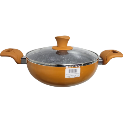 Wok Non Stick 22cm With Lid Orange Color image