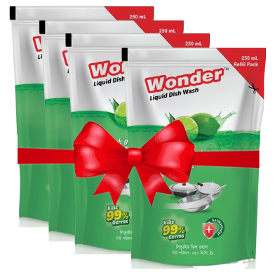Wonder Dishwash Liquid Refill 250ml 4pcs Bundle image