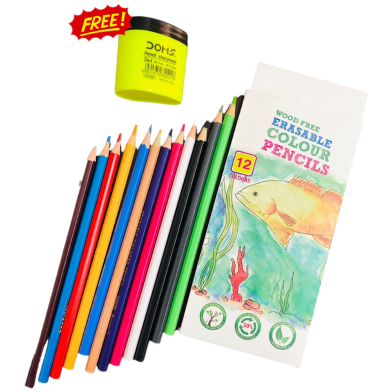 Wood Free Erasable Colour Pencil 12Pcs image