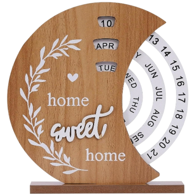 Wooden Creative Calendar Perpetual Desk Calendar for Standing image