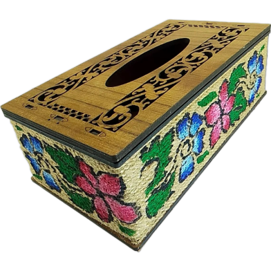 Wooden Hand-Painted Tissue Box( Jute Specical) image
