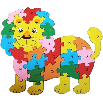 Wooden Jigsaw Puzzle For Kids Numbers Letters Lion for Toddler 1 PCS image