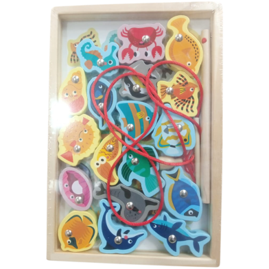 Wooden Magnetic Fishing Game Designed As An Educational Toy For Children image