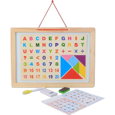 Wooden Magnetic Writing and Puzzle Board for Kids image
