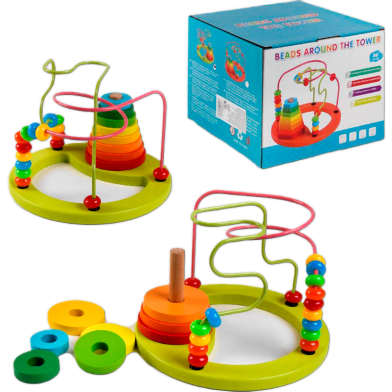Wooden Toys Beads Around Tower image