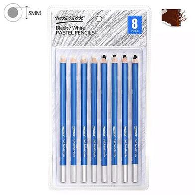 Worison Black / White Pastel Pencils - 8 pcs pack image