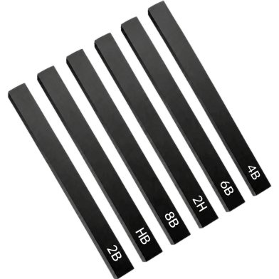 Worison Drawing Shading Compressed Charcoal Sticks, Soft, Medium, Hard-6 Pcs image