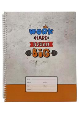 Work Hard Design Floral Spiral Khata (White) - 200 Pages image