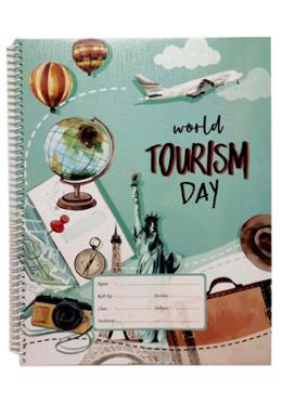 World Tourism Design Floral Spiral Khata (White) - 300 Pages image