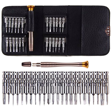 XW-6025 25 in1 Portabel Interchangeable Screwdriver Set for Telecommunication Mobile Phone Repair Tool Kit Wallet Type for iPhone iPad Laptop image
