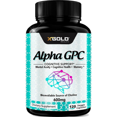 X Gold Health Alpha GPC Choline 600mg 120 Veggie Capsules -484144419 image