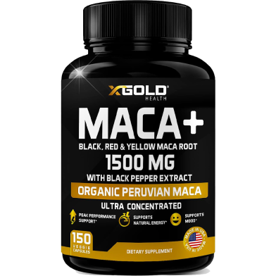 X Gold Health Organic Maca Root 1500mg 150 Veggie Capsules -484633552 image