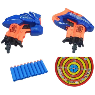 X-Power Rapid Fire Dart Blasting Air Shoot Plastic Toy Double GUN (nub_gun_double_njl_3824A) image