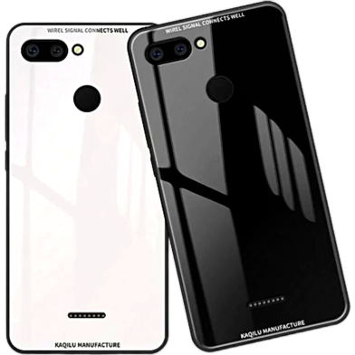 Xiaomi Redmi 6 Tempered Glass Back Cover – Scratchproof and Shockproof Premium Case with Stylish Finish (Multicolor) image