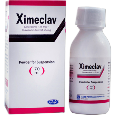 Ximeclav (125 mg, 31.25 mg)/5 ml Powder for Suspension 70 ml bottle image