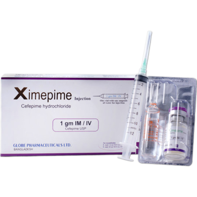 Ximepime 1 gm/vial IM/IV Injection 1 gm vial image