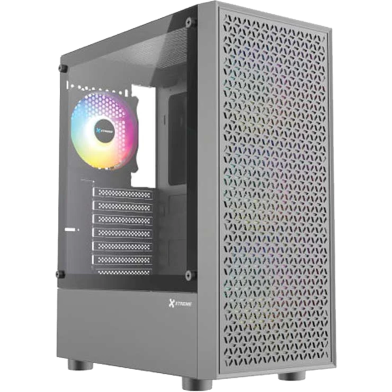 Xtreme A100B Mid Tower ATX Front Mesh Case with 4 RGB Fan Without PSU Tempered Glass image