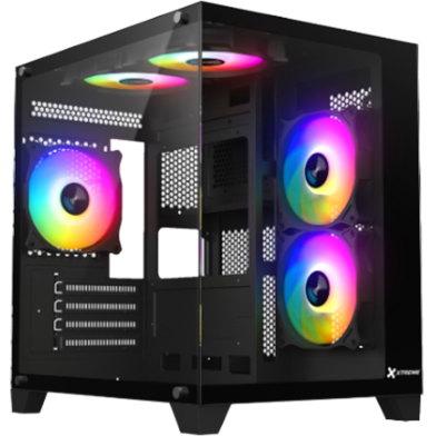 Xtreme S270B With 5 RGB Fan Tempered Glass Black Case Without PSU image
