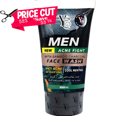 YC Men Acne Fight With Bamboo Charcoal Face Wash 100ml image