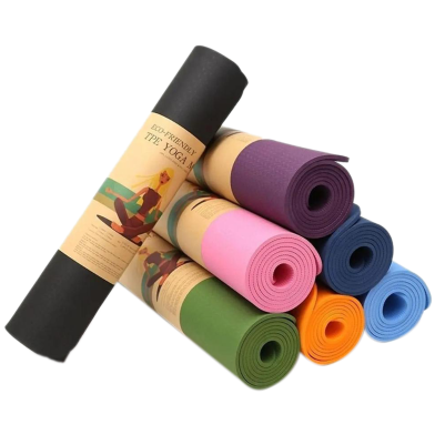 YOGA MAT 2'/6' Tp Rubber 8mm Pati (multicolor). image